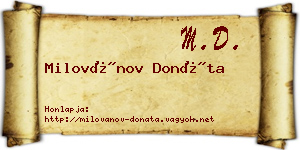 Milovánov Donáta névjegykártya